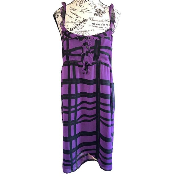 Volcom Dresses & Skirts - Volcom Vicious Girl Ruffle dress black and purple SZ XL
